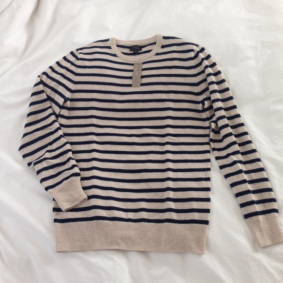 Nwt Jcrew Mens Camel Navy Stripe 